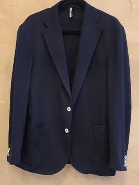 MEN'S NWOT NAVY BLUE BLAZER SPORTS COAT JACKET BY FEFE MADE IN ITALY $950 SZ 48